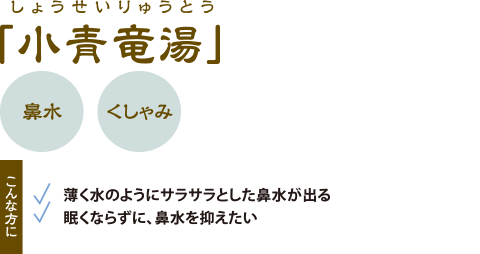 「小青竜湯」しょうせいりゅうとう